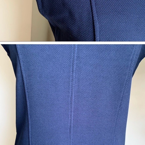 Theory Oxford Knit Sheath Dress Navy Blue Sz 4 - Picture 5 of 5